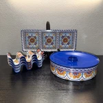 Prepara Fiesta Set Of 4 Taco Holder Stands Plus 3 Dish Tray Tortilla Keeper. Fixed Price $34.99.