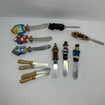 VARIOUS-12-WHIMSICAL-WOODEN-BUTTER Spreaders-cheese Knives-fish-christmas-nature. Fixed Price $8.99.