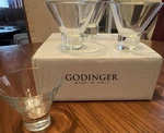 Godinger Clear Glass Martini Set Of 4, 6 Oz, Made Italy W/ Box. Fixed Price $20.00.