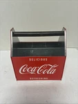 The Tin Box Company, Coca-cola Galvanized Utensil Caddy W/wood Handle Bbq. Fixed Price $7.42.