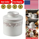 Elegant Floral Ceramic Butter Crock - Keeps Fresh Without Refrigeration. Fixed Price $69.34.