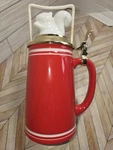 Threshold Target Beer Stein White Squirrel Top Red & Gold Stoneware 2015. Fixed Price $12.99.