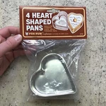 Vintage 4 Individual Heart Shaped Pans Cake-jello-pudding-pate Dessert Fox Run. Fixed Price $10.00.