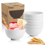 Wrova Handy Wheat Straw Bowls Set Of 6,UNBREAKABLE Ice-cream 10OZ, White. Fixed Price $17.37.