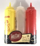 Tablecraft Squeeze Dispenser Set 3PC Ketchup Mustard Retro 50'S Diner Nostalgia. Fixed Price $14.73.