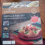 Tortilla Pan Bowl Non Stick Taco Shell Maker - Large Steel 4PC Set. Fixed Price $16.50.