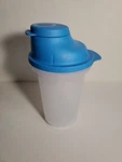 Tupperware All One Shaker 12 Oz Blue Dripless Seal Measuring Cup Pour Spout. Fixed Price $12.99.