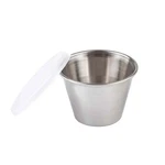 Tablecraft H5069 2-1/2 Oz Stainless Steel Ramekin W/ Clear Lid Per Pack. Fixed Price $6.24.