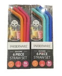 Packs Of Farberware Silicone 6 Piece Straw Sets (12 Total)- Reusable, Flexible. Fixed Price $14.50.