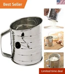 Norpro 3-CUP Stainless Steel Rotary Hand Crank Flour Sifter With Agitator. Fixed Price $29.99.