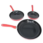 Nonstick Ceramic Frying Pan Set 3-PIECE Skillet Kit With Stay-cool Handles Red. Fixed Price $29.96.