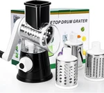 Rotary Cheese Grater Hand Crank Shredder With 3 Stainless Steel Blades,. Fixed Price $13.66.