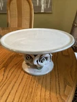 Ceramic Layered Flower Petal Cake Dessert Stand Studio B For Magenta Handmade 8. Fixed Price $59.50.