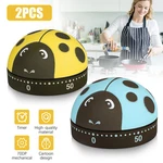 2X Manual Kitchen Cooking Timer Count Down Cute Cartoon Ladybug Clock Loud Alarm. Fixed Price $10.80.