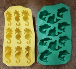 Lot Of 2 Lekue Silicone Ice Cube Trays / Molds Dolphin & Seahorse. Fixed Price $14.00.
