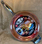 New Gotham Steel 12.5" Copper Nonstick Titanium Ceramic Fry Pan - Factory Sealed. Fixed Price $27.50.