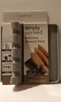 Simply Served Silicone Rest, Holds 4 Utensils, Gray. Fixed Price $8.00.