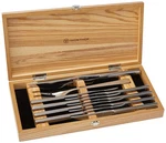 Stainless Steel Steak Carving Knife Set 10 Piece Olivewood Sthof. Fixed Price $299.99.