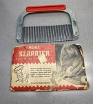 Vintage Huot Serrater Meat Tenderizer Kitchen Tool & Original Package Red Handle. Fixed Price $9.95.