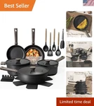 Stick Pots And Pans Set, Healthy Non-toxic Titanium Induction Kitchen Coo.... Fixed Price $162.85.