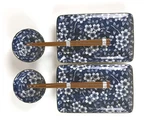 Japanbargain 4687, Japanese Sushi Set Medium, Blue With White Sakura. Fixed Price $73.99.