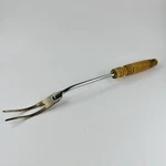 Ekco Usa 2-PRONG Meat Carving Fork With Wooden Handle Utensil 13 Vtg. Fixed Price $19.48.