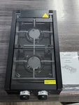 Greystone Rv Gas Double Burner Cooktop W/ Hinged Tempered Glass Cover. Fixed Price $155.00.