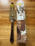 Vtg Easy Sliding Cake Pie Server Stainless Steel Wood Riveted Handle Nos. Fixed Price $27.99.