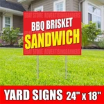 Bbq Brisket Sandwich Yard Sign Corrugate Plastic With H-stakes Meat Buffet Food. Fixed Price $143.95.