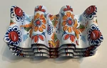 Set Of 4 Taco Holder Melamine Prepara Reversible Flower Style Nwt. Fixed Price $17.95.