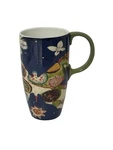 Cypress Home Tall Mug 6 1/8 Ceramic Navy Floral Coffee Tea 13OZ. Fixed Price $14.95.