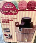 Rival Ice Cream Yogurt Freezer 4 Qt Electric Wooden Bucket Maker New. Fixed Price $59.99.