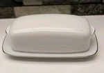 Vtg Noritake Whitehall #6115 Butter Dish W/ Floral Platinum. Fixed Price $20.00.
