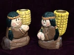 Eddie Walker Midwest Of Cannon Falls Native American Corn Candle Holders Pair. Fixed Price $45.00.