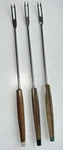 Vintage Stainless Steel Fondue Forks Unique Double Sided Color Coded Japan Mcm. Fixed Price $7.99.