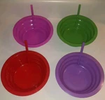 Arrow Home Products Sip-a-bowl Bowls With Built-in Straws Set Of 4 Plastic. Fixed Price $12.99.