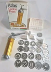 Marcato Atlas Biscuits Maker Cookie Press From Italy Complete 21 Discs, 4 Tips. Fixed Price $38.95.