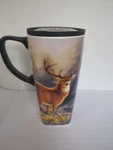 Cypress Home Coffee Tea Travel Ceramic Mug Pressure Activated Non Spill Lid Euc. Fixed Price $10.00.