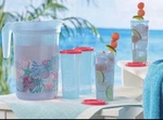 Tupperware Gal Pitcher Infuser, 4 - 16OZ Tumblers W/ Lids Treasures Of The Sea. Fixed Price $31.50.