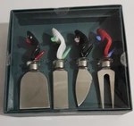 Peterson Housewares Art Glass Handle Cheese Knife Set - High Heels Pattern 57581. Fixed Price $23.99.