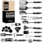 25-PIECE Stainless Steel Kitchen Utensil Set Non-stick Cooking Gadgets Tools. Fixed Price $45.70.