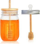 16OZ Honey Pot ,glass Jar With Dipper Stick-extra Mason Home Kitchen. Fixed Price $13.84.