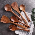 Handmade Wooden Non-stick Serving & Cooking Spoon Kitchen Tools Utensil Set Of 6. Fixed Price $81.60.