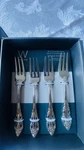 Wallace Antique Baroque Stainless Steel Flatware Set 4, Forks & Knives. Fixed Price $159.33.