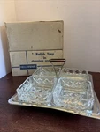 Vintage Hellerware Spinning Condiment Relish Server Set Original Box # 4050. Fixed Price $22.20.