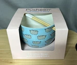 Retired Pusheen Blue Ramen Noodle Bowl/chopsticks New In Box Our Name Is Mud. Fixed Price $22.50.