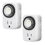 Hbn 2PCS Indoor Outlet Timers Plug Mechanical 2/3 Prong 24-HOUR Mini Lamp. Fixed Price $10.99.