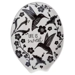 Karma, Boho Spoon Rest, Black And White Ceramic Res.... Fixed Price $24.34.