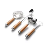 Outset Stainless Steel Bar Tool Kit Of 4 Strainer Stirring Spoon Jigger And. Fixed Price $32.39.