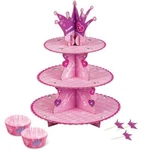 Wilton Princess Sturdy Pressed Paper Cupcake Stand Kit 1510-1008 Pink Crown. Fixed Price $15.99.